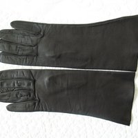 Vintage Gloves Black Kid Leather Matinee Mid Century Style NOS Lg Size Downton Miss Fisher Steampunk Cosplay Free  Ship USA   WhenRosesBloom