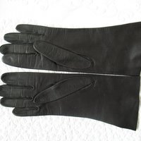 Vintage Gloves Black Kid Leather Matinee Mid Century Style NOS Lg Size Downton Miss Fisher Steampunk Cosplay Free  Ship USA   WhenRosesBloom