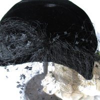 Black Velvet Hat 1950's Vintage Miss Fisher Downton Abbey Cosplay Mid Century Royal Style WhenRosesBloom