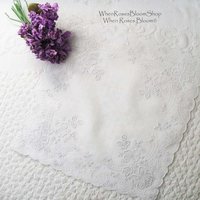 Vintage Madeira Hanky  Wedding Keepsake Mother of the Bride Remembrance Heirloom NOS Fancy Floral Embroidery  FREE Ship  US  WhenRosesBloom
