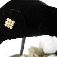 Black Velvet Hat 1950's Vintage Miss Fisher Downton Abbey Cosplay Mid Century Royal Style WhenRosesBloom