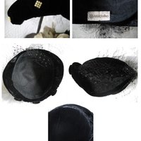 Black Velvet Hat 1950's Vintage Miss Fisher Downton Abbey Cosplay Mid Century Royal Style WhenRosesBloom