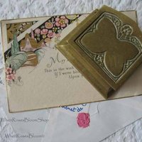 Vintage Stamp Box Decorative Desk Gift Bronze Art Nouveau Art Deco Arts Crafts Butterfly Antique Office Library Decor  WhenRosesBloom