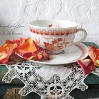 Vintage Teacup Orange Floral Limoges Haviland Shangai Shabby Chic Gentleman Man Tea Birthday Shower Girlfriend Wife Gift WhenRosesBloom