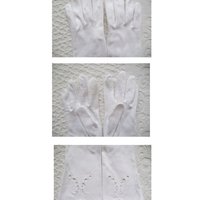 Vintage White Gloves Sz 7 Matinee Evening Retro Mid Century Wedding Tea Dance Downton J Austen  Retro Cosplay Free Ship US WhenRosesBloom