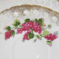 Vintage Footed Teacup Red Pink Berries Japan Mid Century TeaTime Gift Victoria Downton Abbey Cottage Shabby Chic Tea WhenRosesBloom