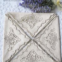 Vintage Madeira Napkins Set/4 Cutwork Embroidery Heirloom Linens NOS new old stock elegant tea napkins Shabby Chic Cottage  When Roses Bloom