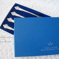 Silver Seafood Cocktail Forks Wallace Royal Baroque Vintage Party Tea Time Tea Gift Entertaining Set of 4  WhenRosesBloom