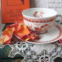Vintage Teacup Orange Floral Limoges Haviland Shangai Shabby Chic Gentleman Man Tea Birthday Shower Girlfriend Wife Gift WhenRosesBloom
