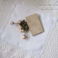 Vintage White Hanky Crochet Lace Wedding Heirloom Classic Keepsake  Remembrance Handkerchief Baby Gift   Free shipping in US  WhenRosesBloom