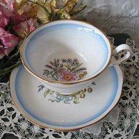Teacup Royal Albert Floral Blue English Bone China Vintage Shabby Chic Tea Cup  Birthday Shower Tea Party Gift WhenRosesBloom