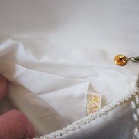 White Beaded Purse Vintage  Mid Century Retro Evening Purse Wedding Classic Dance Cocktail Party 20s Gatsby Cosplay Style NOS WhenRosesBloom