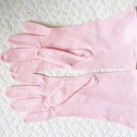 Pink Gloves Sz 6 1/2 Vintage Matinee Wedding Tea Retro Mid Century Bridal Downton Jane Austen Dress Cosplay Free Ship  US When Roses Bloom