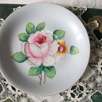 Vintage Tea Cup Footed Blue Pink Roses Made in Japan Tea Time Gift Mid Century Victoria Downton Abbey Cottage Shabby Chic WhenRosesBloom