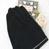 Vintage Black Gloves Sz 6+ Rhinestone Elegant Hollywood Glamour Dance Wedding Evening Cocktail Steampunk  NOS Free Ship US  WhenRosesBloom