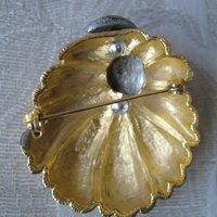 Rhinestone Brooch Costume Jewelry Gold Tone Pin mark BSK Vintage mid century 1950s Retro Style Lapel Dress Pin When Roses Bloom