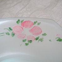 Green Depression Frosted Satin Glass Basket Candy Dish Pink Roses Vintage Retro Tea Time Gift Farmhouse Shabby Chic Style WhenRosesBloom