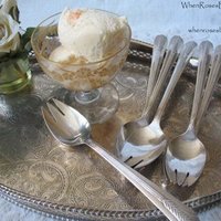 Vintage Silver Ice Cream Forks Set of 6  Dessert Spoons Rare Party Entertain Allure Pattern Tea Birthday Wedding Shower Gift  WhenRosesBloom