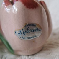 Vintage California Pottery Rose Salt Pepper Sylvans Shabby Chic Cottage Farmhouse Romantic Retro Mid Century Urban Style WhenRosesBloom