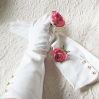 White Gloves Sz 7 1/2 Vintage Wedding Debutante Tea Party Dance Downton J Austen Cosplay Elegant Hollywood Mid Century Style WhenRosesBloom