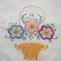 Pillowcase Tatted Lace Edge Flower Basket Heirloom New Old Shabby Chic Farmhouse Cottage Style Free Shipping in US WhenRosesBloom