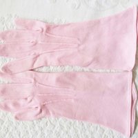 Pink Gloves Sz 6 1/2 Vintage Matinee Wedding Tea Retro Mid Century Bridal Downton Jane Austen Dress Cosplay Free Ship  US When Roses Bloom