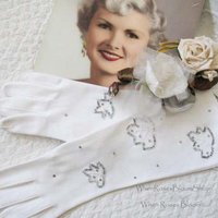 Vintage Long White Gloves  Wedding Dance Mid Century Retro Hollywood Glamour Miss Fisher Downton Cosplay FREE SHIP in US   WhenRosesBloom