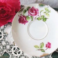 Vintage Teacup Lefton Pink Roses Footed China Retro Tea Dainty Decorative Tea Gift Mid Century Shabby Chic WhenRosesBloom Classic Tea