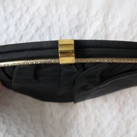 Vintage Black Purse Evening Hand Bag Rhinestones Mid Century Retro Classic Hollywood Glamour for Dance Cocktail Party WhenRosesBloom