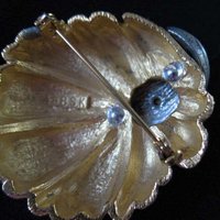 Rhinestone Brooch Costume Jewelry Gold Tone Pin mark BSK Vintage mid century 1950s Retro Style Lapel Dress Pin When Roses Bloom