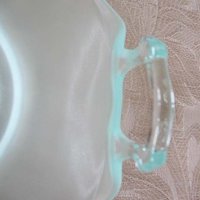 Green Depression Frosted Satin Glass Basket Candy Dish Pink Roses Vintage Retro Tea Time Gift Farmhouse Shabby Chic Style WhenRosesBloom