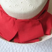 Vintage White Hat Straw Boater Panama Classic Tailored Elegance Tea Party Hat Retro Princess Diana Kate  Eric Javets Lily J  WhenRosesBloom