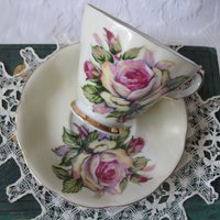 Lefton Tea Cup Pink Roses Made Japan Vintage Mid Century Retro Elegant Tea Gift Downtown Tea Cottage  Shabby Chic Style WhenRosesBloom