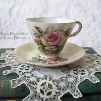 Lefton Tea Cup Pink Roses Made Japan Vintage Mid Century Retro Elegant Tea Gift Downtown Tea Cottage  Shabby Chic Style WhenRosesBloom