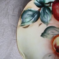 Cake Plate  w/ Pears Vintage Hand Painted China Tea Party Gift Dish  1900's Edwardian Victorian Cottage Shabby Chic WhenRosesBloom