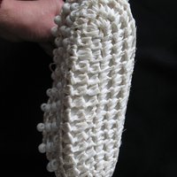 Vintage Italian Purse White Crochet Raffia Beads Boho Bohemian Retro Mid Century Suburban Chic Summer HandBag Casual Classic WhenRosesBloom