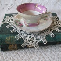 Vintage Tea Cup Footed Pink Roses MOP Pearl Made in Japan Retro Tea Party Gift Mid Century Cottage Shabby Chic Farmhouse   WhenRosesBloom