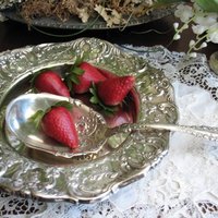 Vintage Silver Berry Salad Spoon Tea Gift Berkshire 1897 Rogers Victoria Downton Shabby Chic Cottage Decor Free Ship in US WhenRosesBloom