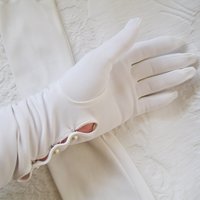 Vintage Gloves White Debutante Long Opera 3 Button Mid Century Wedding Style Downton Titanic Jane Austen Cosplay When Roses Bloom