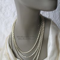 Silver Necklace Multi Chain Drape Statement Necklace Boho Gypsy Retro Style Elegant Wedding Vintage Necklace  WhenRosesBloom