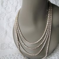Silver Necklace Multi Chain Drape Statement Necklace Boho Gypsy Retro Style Elegant Wedding Vintage Necklace  WhenRosesBloom