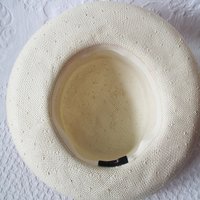 Vintage White Hat Straw Boater Panama Classic Tailored Elegance Tea Party Hat Retro Princess Diana Kate  Eric Javets Lily J  WhenRosesBloom
