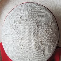 Vintage White Hat Straw Boater Panama Classic Tailored Elegance Tea Party Hat Retro Princess Diana Kate  Eric Javets Lily J  WhenRosesBloom