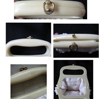 Vintage Italian Purse White Crochet Raffia Beads Boho Bohemian Retro Mid Century Suburban Chic Summer HandBag Casual Classic WhenRosesBloom