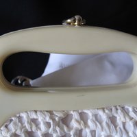 Vintage Italian Purse White Crochet Raffia Beads Boho Bohemian Retro Mid Century Suburban Chic Summer HandBag Casual Classic WhenRosesBloom
