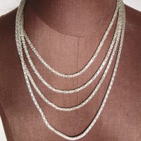 Silver Necklace Multi Chain Drape Statement Necklace Boho Gypsy Retro Style Elegant Wedding Vintage Necklace  WhenRosesBloom
