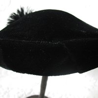 Vintage Hat Black Velvet Pill Box Mid Century 1950s Feather Rhinestone  Steampunk Cosplay  Kate Middleton Style WhenRosesBloom