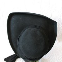 Vintage Black Hat Picture Hat  Katharine Hepburn Society Girl Mid Century Hollywood Glamour Retro Party Boho Cosplay WhenRosesBloom