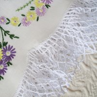 Vintage Pillowcases Pr  Crochet Lace Edges Wildflowers Trousseau NOS Shabby Chic Farmhouse Cottage Style Free Shipping in US WhenRosesBloom