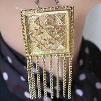 Vintage Gold  Earrings Chandelier Boho Gypsy Hipster Casual Retro Jewelry Casual Wedding Pierced Earrings  FREE SHIP US WhenRosesBloom